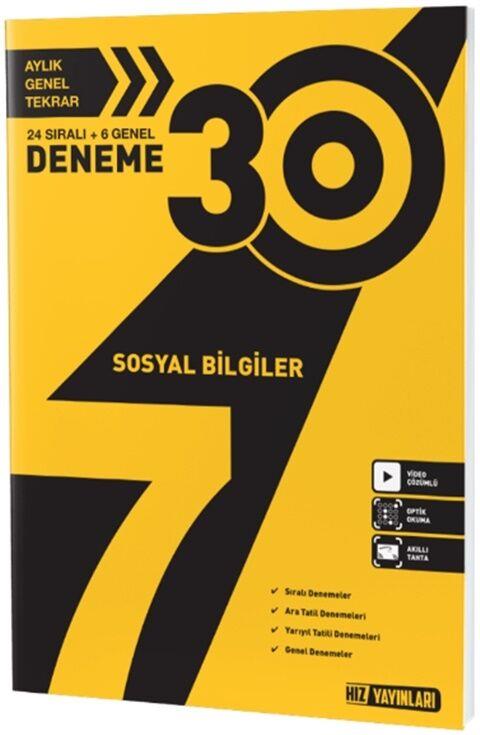 Hız Yayınları 7. Sınıf Sosyal Bilgiler 30 lu Deneme