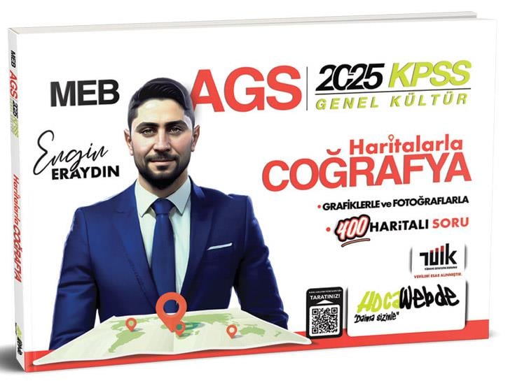 HocaWebde 2025 MEB AGS KPSS Haritalarla Türkiye Coğrafya