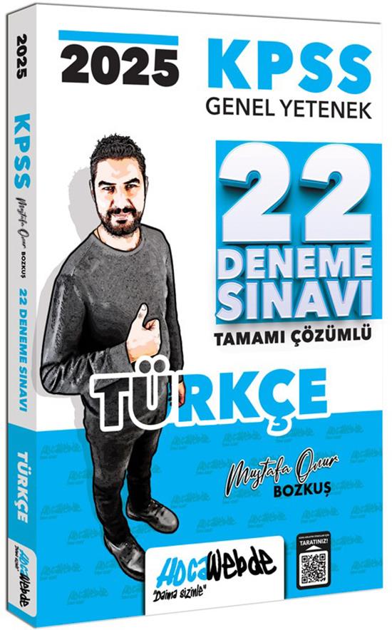 HocaWebde Yayınları 2025 KPSS GY Türkçe Tamamı Çözümlü 22 Deneme Sınavı