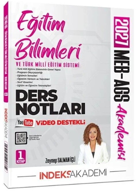 İndeks Akademi 2027 MEB AGS Akademisi Eğitim Bilimleri ve Türk Milli Eğitim Sistemi Video Ders Notları 1. Kitap