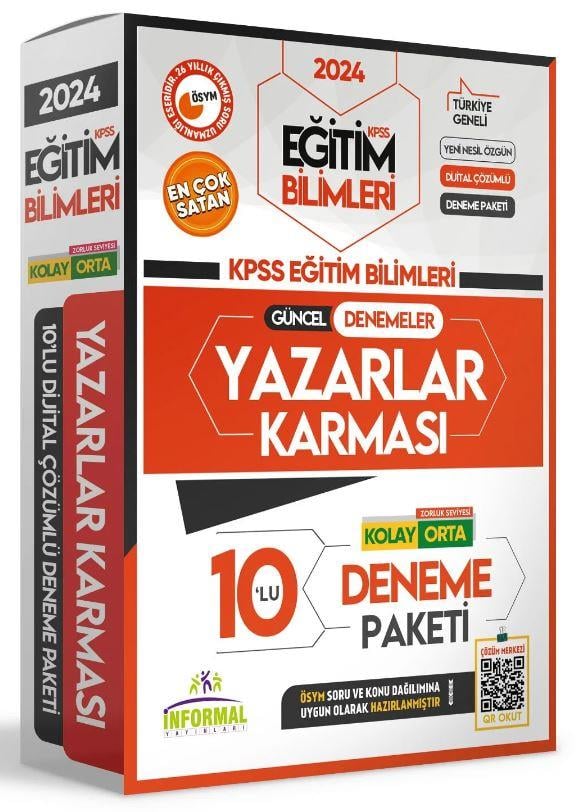 İnformal Yayınları 2024 KPSS Eğitim Bilimleri Yazarlar Karması Türkiye Geneli 10 Deneme Sınavı