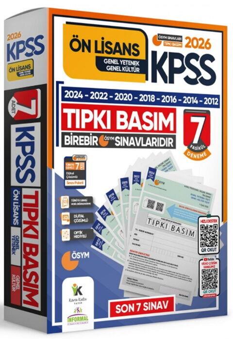 İnformal Yayınları 2026 KPSS Ön Lisans ÖSYM Çıkmış Soru Tıpkı Basım 7 li Deneme