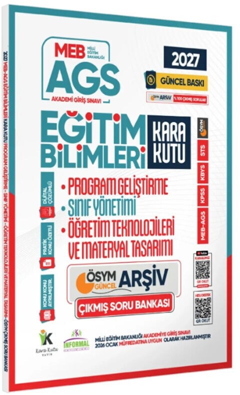İnformal Yayınları 2027 MEB AGS Eğitim Bilimleri Kara Kutu Program Geliştirme Sınıf Materyal ÖSYM Çıkmış Soru Bankası