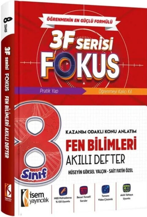 İsem Yayınları 8. Sınıf Fen Bilimleri 3F Fokus Akıllı Defter