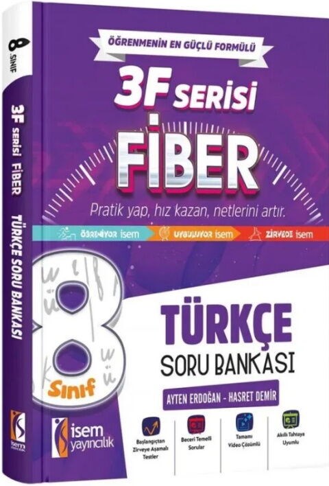 İsem Yayınları 8. Sınıf Türkçe 3F Fiber Soru Bankası