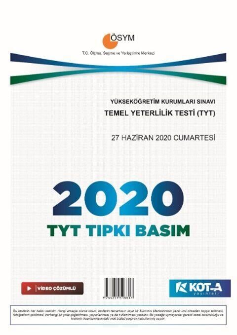 Kota Yayınları TYT 2020 Tıpkı Basım