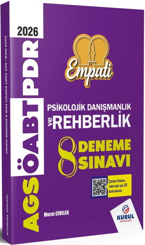 Kurul Yayıncılık 2026 AGS ÖABT Empati Psikolojik Danışmanlık ve Rehberlik 8 Deneme