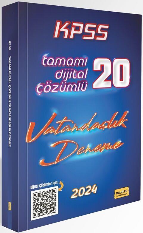 Makro Kitabevi 2024 KPSS Vatandaşlık Tamamı Dijital Çözümlü 20 Deneme