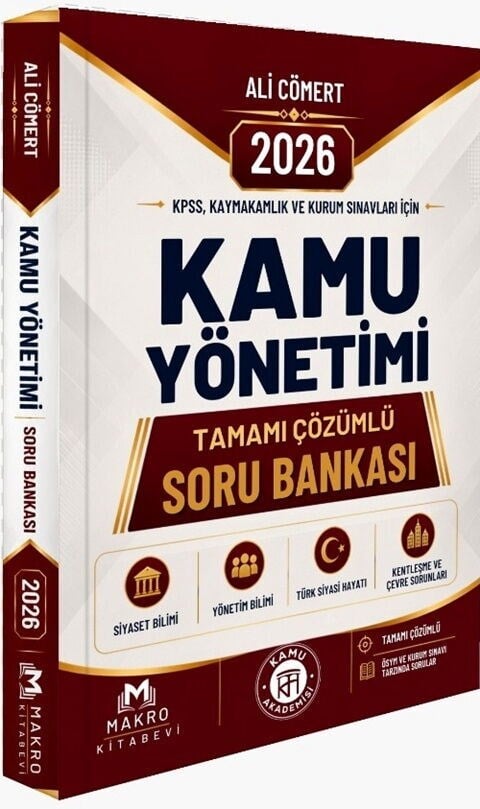 Makro Kitabevi Kamu Akademisi KPSS Kaymakamlık Ve Kurum Sınavları İçin Kamu Yönetimi Tamamı Çözümlü Soru Bankası