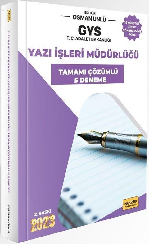 Makro Kitabevi Adalet Bakanlığı Gys Yazı İşleri Müdürlüğü Sınavına Hazırlık Tamamı Çözümlü 5 Deneme