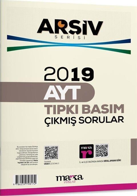 Marka Yayınları 2019 AYT Arşiv Serisi Tıpkı Basım Çıkmış Sorular
