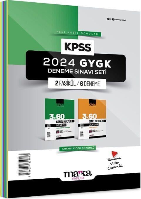 Marka Yayınları 2024 KPSS Genel Yetenek Genel Kültür Deneme Sınavı Seti 2 Fasikül 6 Deneme