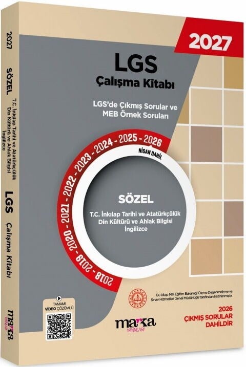 Marka Yayınları 2027 MEB LGS Sözel İnkılap Tarihi Çalışma Kitabı Çıkmış Sorular ve Örnek Sorular