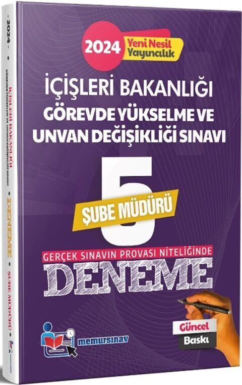 Memur Sınav 2024 GYS İçişleri Bakanlığı ve Unvan Değişikliği Şube Müdürü 5 Deneme