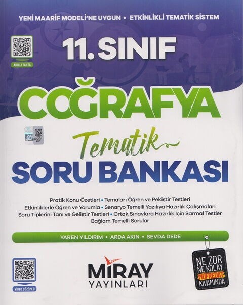 Miray Yayınları 11. Sınıf Coğrafya Maarif Model Tematik Soru Bankası