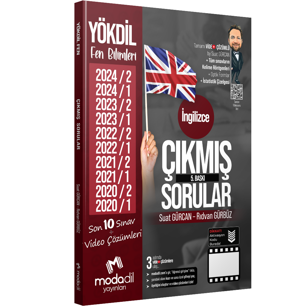Modadil Yayınları YÖKDİL Fen Çıkmış Sorular Tamamı Video Çözümlü