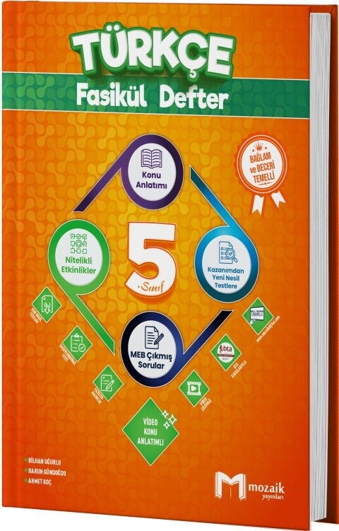 Mozaik Yayınları 5. Sınıf Türkçe Fasikül Defter
