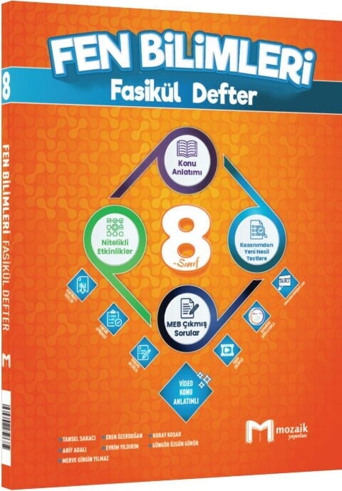 Mozaik Yayınları 8. Sınıf Fen Bilimleri Fasikül Defter