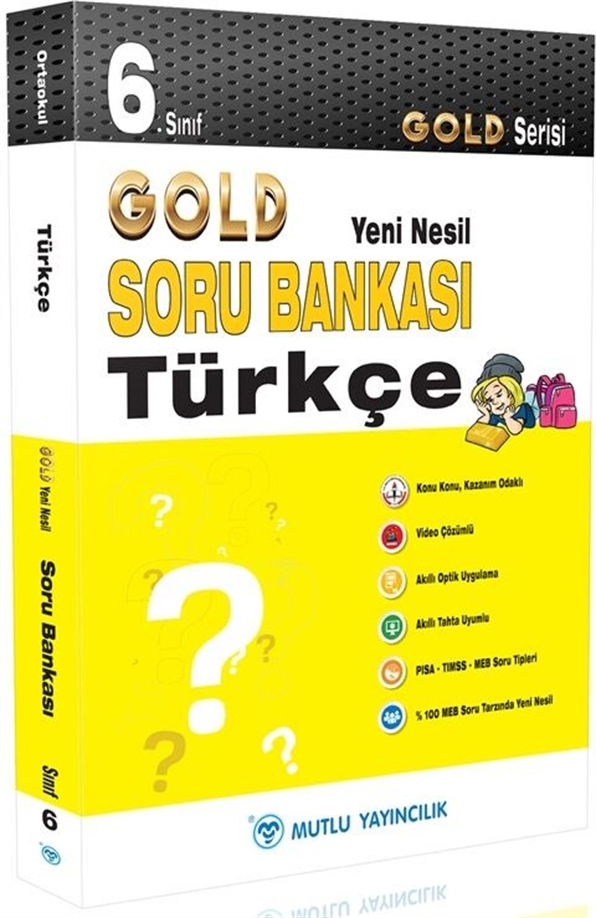 Mutlu Yayıncılık 6. Sınıf Türkçe Gold Serisi Yeni Nesil Soru Bankası