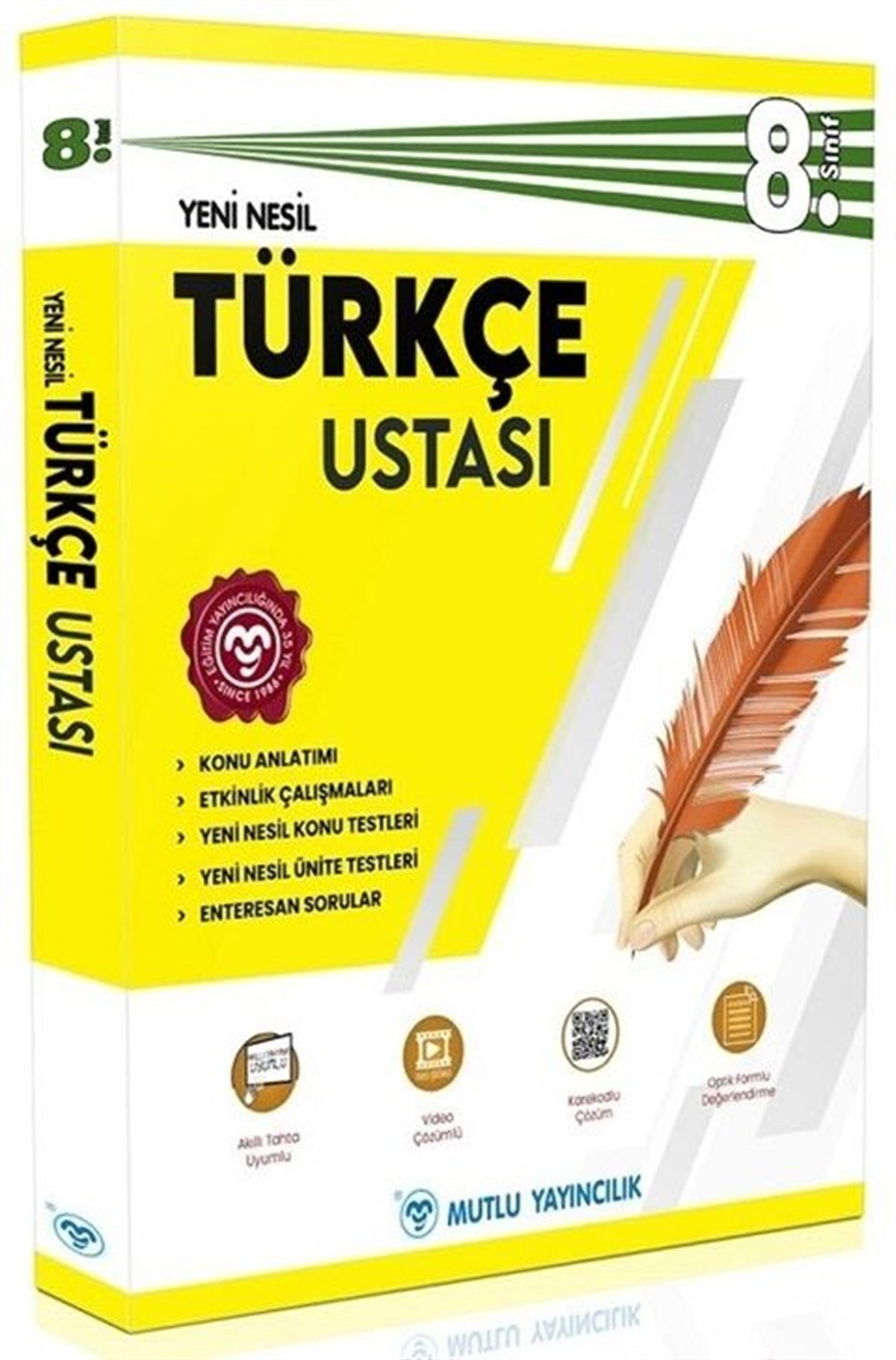 Mutlu Yayıncılık 8. Sınıf Türkçe Ustası Konu Anlatımlı Soru Bankası Video Çözümlü