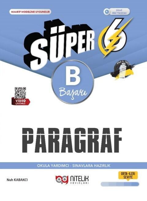 Nitelik Yayınları 6. Sınıf Paragraf Süper B Beceri Temelli Soru Kitabı