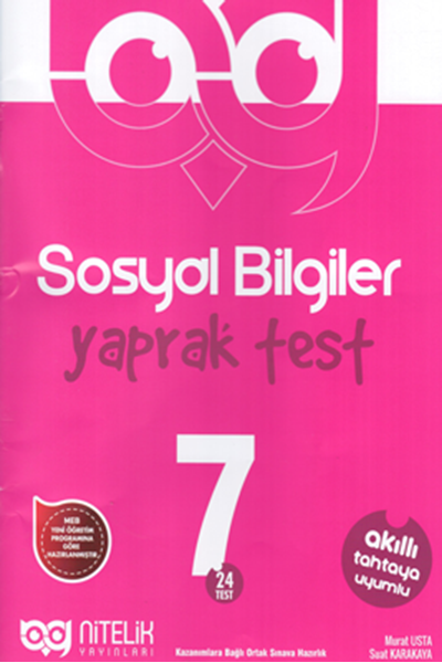 Nitelik Yayınları 7. Sınıf Sosyal Bilgiler Yaprak Test