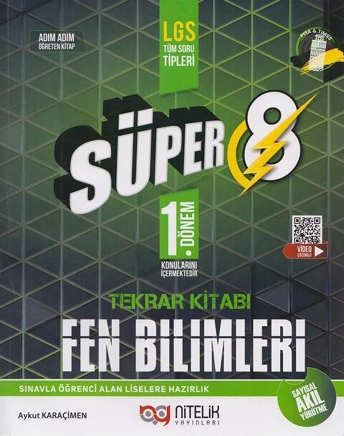 Nitelik Yayınları 8. Sınıf Fen Bilimleri Süper 1. Dönem Tekrar Kitabı Soru Bankası