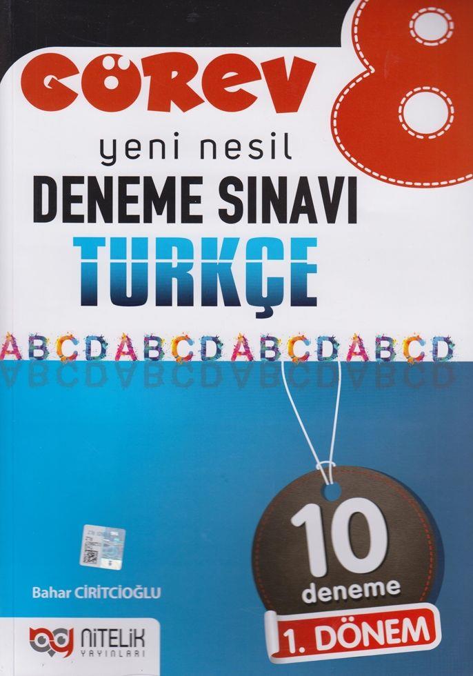 Nitelik Yayınları 8. Sınıf LGS 1. Dönem Türkçe Görev 10 Deneme