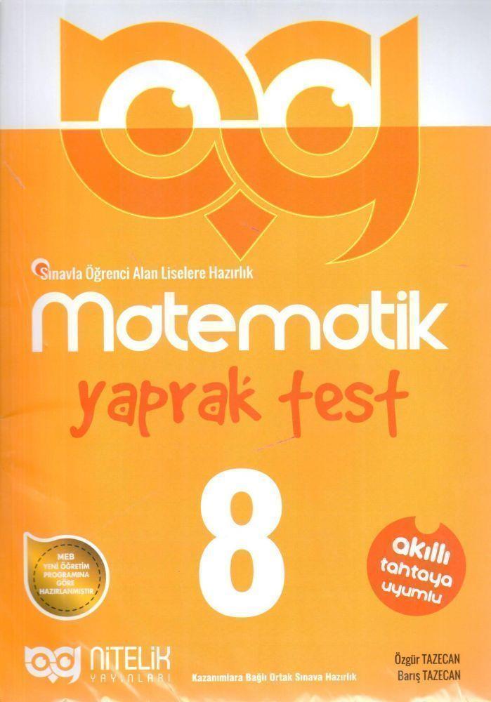 Nitelik Yayınları 8. Sınıf Matematik Yaprak Test