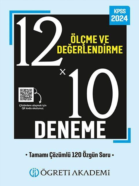 Öğreti Akademi 2024 KPSS Eğitim Bilimleri Ölçme ve Değerlendirme 12 x 10 Deneme