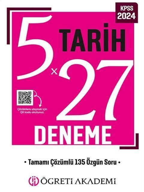 Öğreti Akademi 2024 KPSS Genel Yetenek Genel Kültür Tarih 5 x 27 Deneme