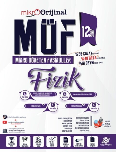 Orijinal Mikro 12. Sınıf Fizik MÖF Mikro Öğreten 4 lü Fasikül Seti