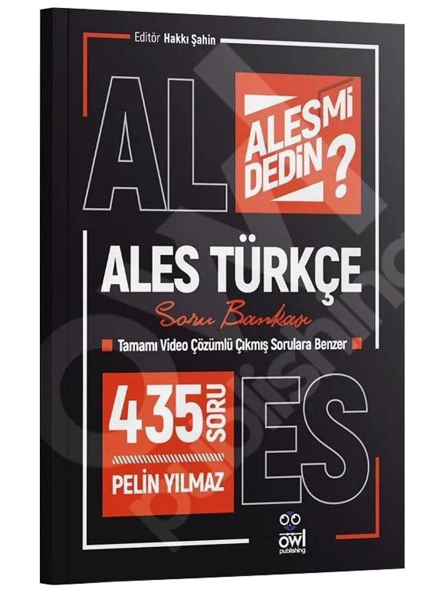 Owl Publishing ALES Türkçe Soru Bankası Tamamı Video Çözümlü Çıkmış Sorulara Benzer
