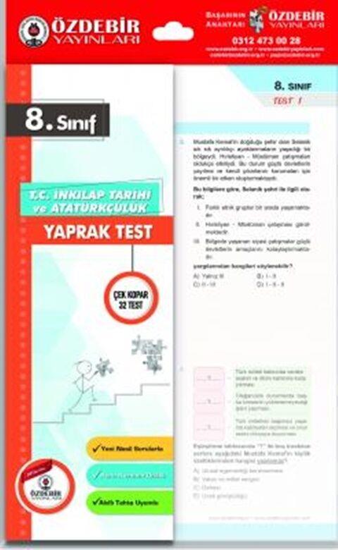 Özdebir Yayınları 8. Sınıf T.C. İnkılap Tarihi ve Atatürkçülük Yaprak Test