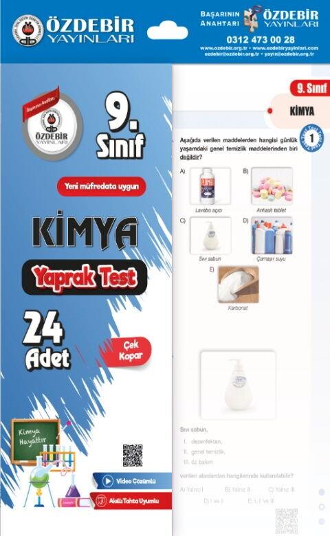 Özdebir Yayınları 9. Sınıf Kimya Yaprak Test