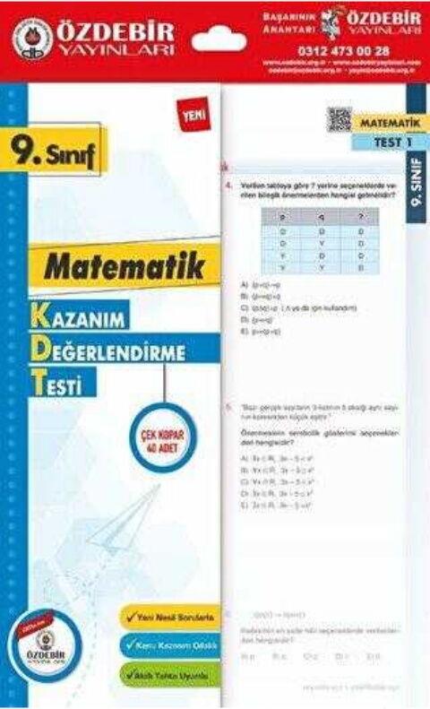 Özdebir Yayınları 9. Sınıf Matematik Yaprak Test