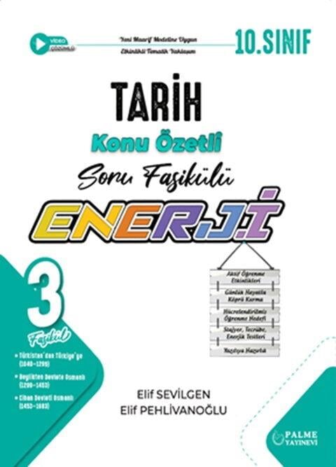 Palme Yayınları 10. Sınıf Enerji Tarih Konu Özetli Soru Fasikülleri