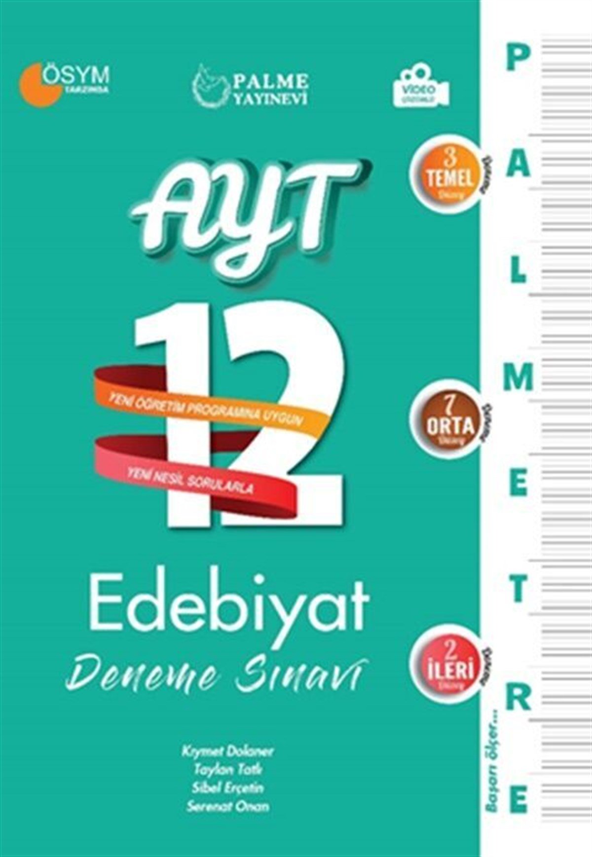 Palme Yayınları AYT Edebiyat Palmetre Serisi 12 Deneme Video Çözümlü