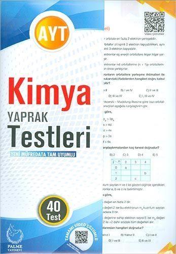 Palme Yayınları AYT Kimya 40 lı Yaprak Testleri