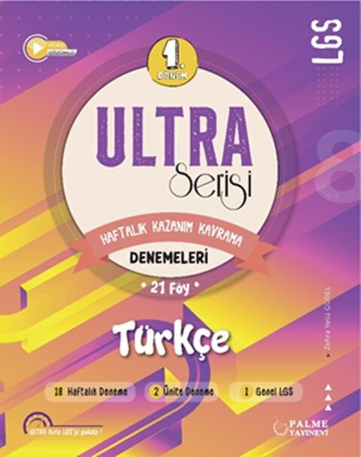 Palme Yayınları 8. Sınıf LGS Türkçe 1. Dönem Ultra Serisi Denemeleri