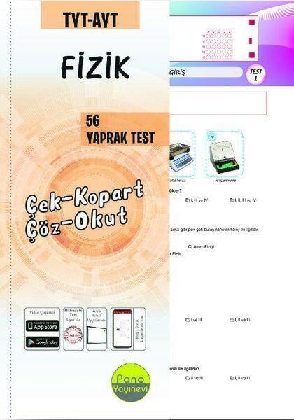 Pano Yayınları TYT AYT Fizik 56 Yaprak Test