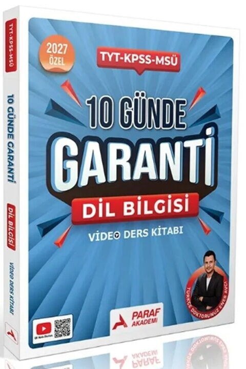 Paraf 2027 TYT KPSS MSÜ Dil Bilgisi Türkçe Doktorunuz 10 Günde Garanti Video Ders Kitabı