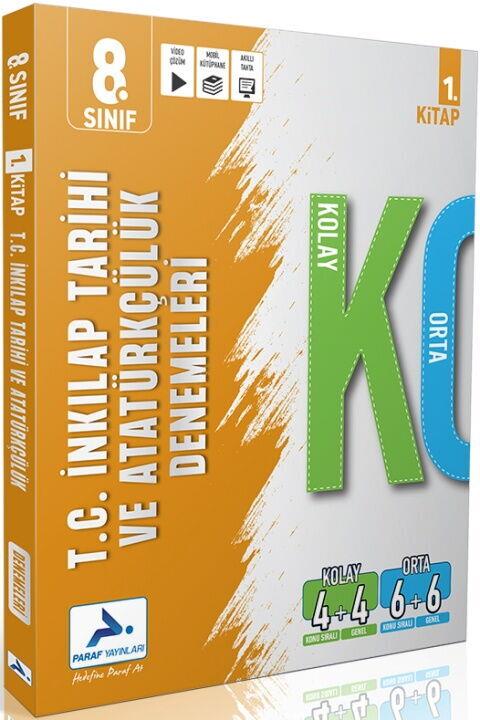 Paraf Yayınları 8. Sınıf İnkılap Tarihi ve Atatürkçülük Kolay Orta Branş Deneme