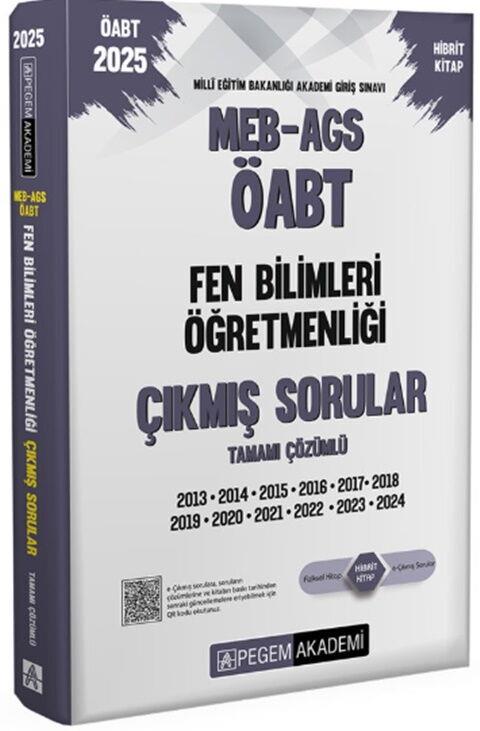 Pegem Akademi 2025 MEB AGS ÖABT Fen Bilimleri Öğretmenliği Tamamı Çözümlü Çıkmış Sorular