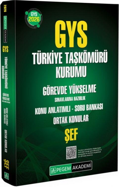 Pegem Akademi 2026 GYS Türkiye Taşkömürü Kurumu Şef Hazırlık Konu Anlatımlı Soru Bankası Ortak Konular