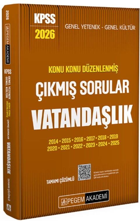 Pegem Akademi 2026 KPSS GYGK Vatandaşlık Konu Konu Düzenlenmiş Tamamı Çözümlü Çıkmış Sorular