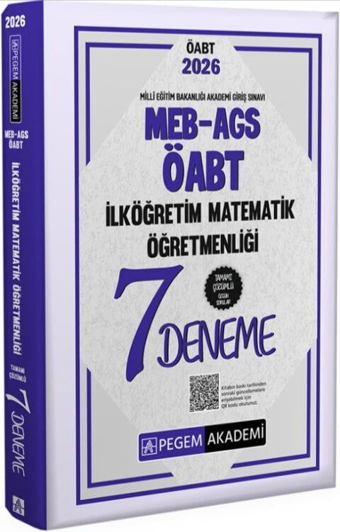 Pegem Akademi 2026 MEB AGS ÖABT İlköğretim Matematik Öğretmenliği Tamamı Çözümlü 7 Deneme