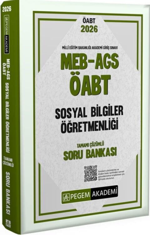 Pegem Akademi 2026 MEB AGS ÖABT Sosyal Bilgiler Öğretmenliği Tamamı Çözümlü Soru Bankası