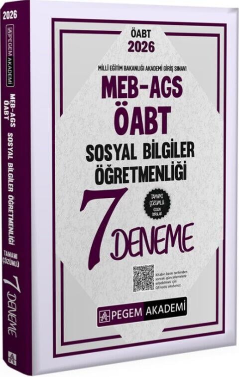 Pegem Akademi 2026 MEB AGS ÖABT Sosyal Bilgiler Öğretmenliği Tamamı Çözümlü 7 Deneme