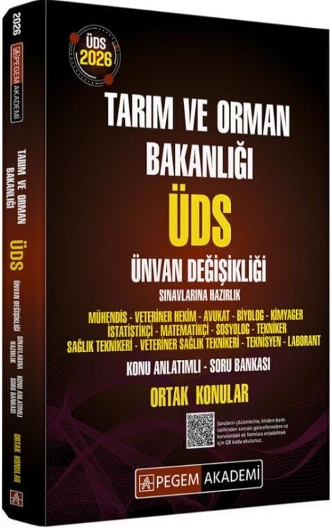 Pegem Akademi 2026 ÜDS Tarım ve Orman Bakanlığı Ünvan Değişikliği Sınavlarına Hazırlık Ortak Konular Konu Anlatımlı Soru Bankası